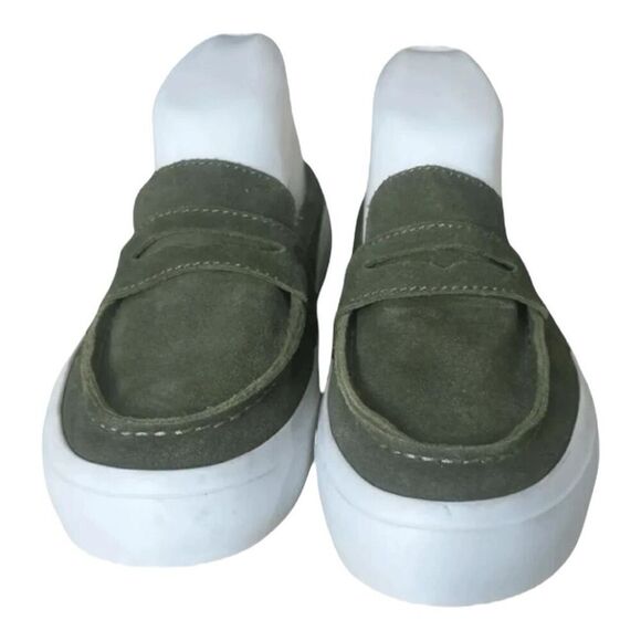 Chooka Leota Women Loafers Size 6 Dark Green Suede Clog Mules Rubber Outsole - Picture 3 of 11